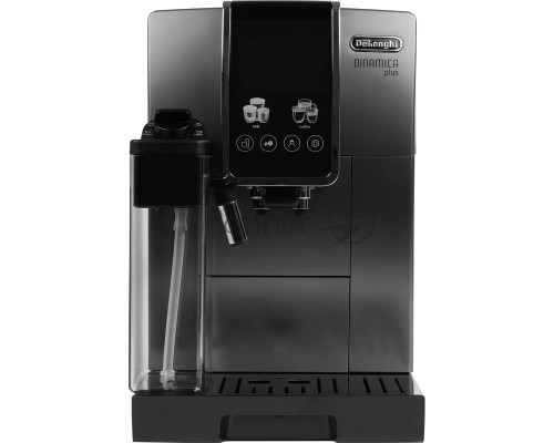 Кофемашина автоматическая DeLonghi Dinamica Plus ECAM380.95.TB черный/серый, исп. кофе - зерновой/молотый, 1.8 л, 1450 Вт, 15 Бар.