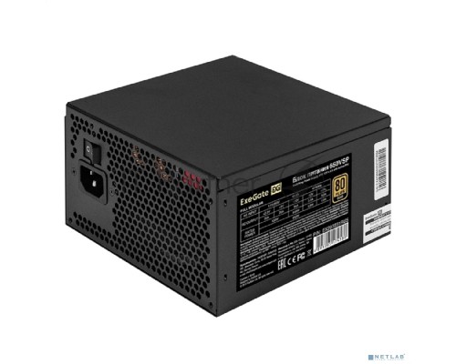 Блок питания 650W ExeGate 80 PLUS® GOLD 650VSP FС (ATX3.0, APFC, КПД 90% (80 PLUS Gold), 120mm fan, 24pin, 2x(4+4)pin, PCIE5.0/12VHPWR, 2xPCI-E, 6xSATA, 3xIDE, 1xFDD, Full Cable Management, black, Color box)