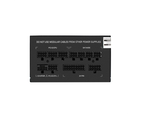 Блок питания 650W ExeGate 80 PLUS® GOLD 650VSP FС (ATX3.0, APFC, КПД 90% (80 PLUS Gold), 120mm fan, 24pin, 2x(4+4)pin, PCIE5.0/12VHPWR, 2xPCI-E, 6xSATA, 3xIDE, 1xFDD, Full Cable Management, black, Color box)