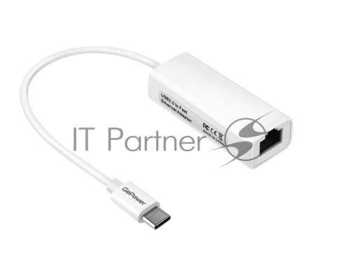 Адаптер GoPower Type-C (m)-RJ-45 (f) 100 мб/с белый (1/100)