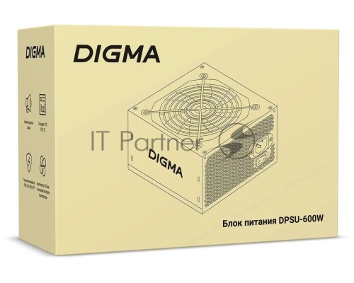 Блок питания Digma ATX 600W DPSU-600W (20+4pin) 120mm fan 4xSATA RTL