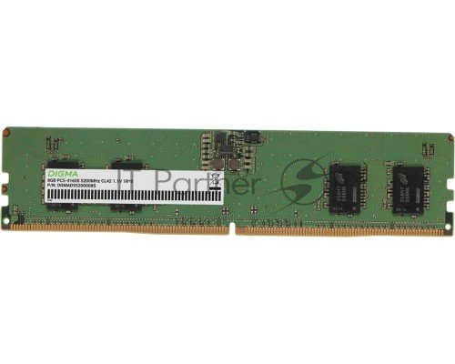Оперативная память DDR5 8GB 5200MHz Digma DGMAD55200008S RTL PC5-41600 CL42 DIMM 288-pin 1.1В single rank Ret
