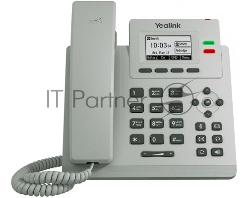 Телефон YEALINK SIP-T31P, цвет светло-серый, 2 аккаунта, PoE, шт