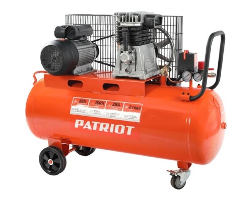 [Компрессоры, Пневматическое оборудование] PATRIOT Expert Компрессор поршневой ременной [525301965] { PTR 100-440I, 440 л/мин, 10 бар, 2200 Вт, 100 л, быстросъемный 1/4