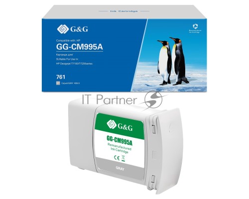 Картридж G&G 761 для DJ T7100, серый (400 мл)
