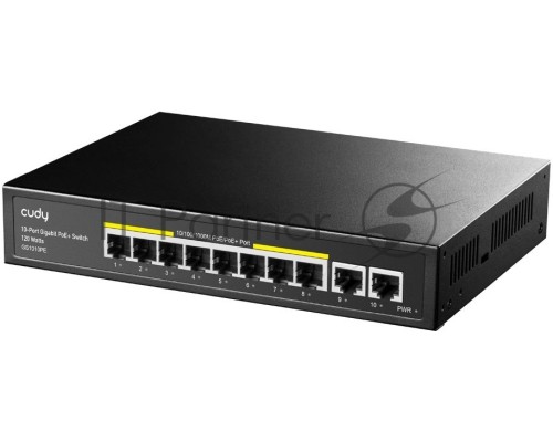 Коммутатор Cudy GS1010PE (L2) 10x1Гбит/с 8PoE+ 120W неуправляемый