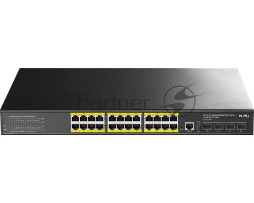 Коммутатор Cudy GS5024PS4 (L3) 24x1Гбит/с 4SFP+ 24PoE+ 400W управляемый