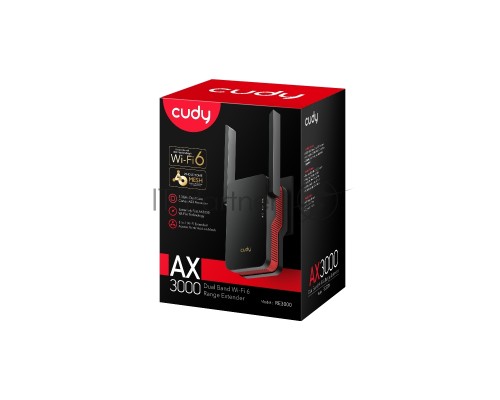Повторитель беспроводного сигнала Cudy RE3000 AX3000 Wi-Fi черный