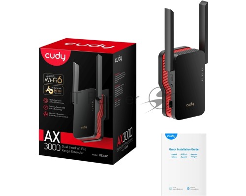 Повторитель беспроводного сигнала Cudy RE3000 AX3000 Wi-Fi черный