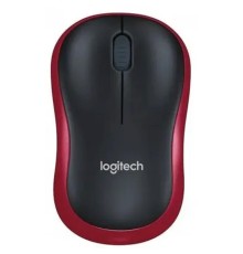 Мышь Logitech M186 черный/красный оптическая 1000dpi беспров. USB для ноутбука 2but (910-004133)