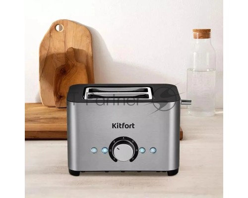 Тостер Kitfort КТ-6210 850Вт серебристый/черный