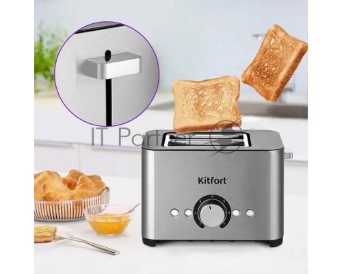 Тостер Kitfort КТ-6211 850Вт нержавеющая сталь/черный