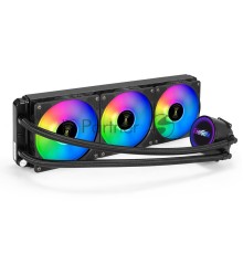 Система водяного охлаждения ExeGate BlackWater-360.PWM.RGB (RGB подсветка, LGA2066/2011/1366/1150/1151/1155/1156/1200/1700/1851/AM4/AM5/FM1/FM2/FM2+/AM2/AM2+/AM3/AM3+, TDP 280W, Fan 120mm, PWM, 800-2000RPM, Hydro bearing, 4pin, 37db, с термопастой, на ви