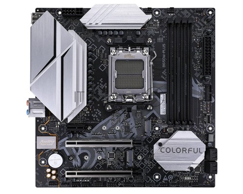 Материнская плата Colorful BATTLE-AX B650M-PLUS V14, AM5, AMD B650, 4xDDR5, 4xSATA, 2xM.2, 1xPCI-E 5.0 x16, 1xPCI-E 4.0 x4, 1xHDMI, 1xDP, 1x2.5Gb LAN, 1xUSB 3.2 Gen 2, 2xUSB 3.2 Gen 1, 4xUSB-A 2.0, 6x3.5 мм, 7.1, Micro-ATX