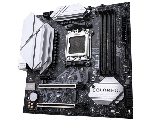 Материнская плата Colorful BATTLE-AX B650M-PLUS V14, AM5, AMD B650, 4xDDR5, 4xSATA, 2xM.2, 1xPCI-E 5.0 x16, 1xPCI-E 4.0 x4, 1xHDMI, 1xDP, 1x2.5Gb LAN, 1xUSB 3.2 Gen 2, 2xUSB 3.2 Gen 1, 4xUSB-A 2.0, 6x3.5 мм, 7.1, Micro-ATX
