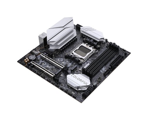 Материнская плата Colorful BATTLE-AX B650M-PLUS V14, AM5, AMD B650, 4xDDR5, 4xSATA, 2xM.2, 1xPCI-E 5.0 x16, 1xPCI-E 4.0 x4, 1xHDMI, 1xDP, 1x2.5Gb LAN, 1xUSB 3.2 Gen 2, 2xUSB 3.2 Gen 1, 4xUSB-A 2.0, 6x3.5 мм, 7.1, Micro-ATX