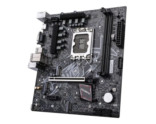 Материнская плата Colorful BATTLE-AX B760M-K D5 V20, LGA 1700, Intel B760, 2xDDR5, 4xSATA, 2xM.2, 1xPCI-E 4.0 x16, 1xPCI-E x1, 1xHDMI, 1xVGA, 1x1Gb LAN, 2xUSB-A 2.0, 4xUSB 3.2 Gen 1, 3x3.5 мм, 5.1, mATX