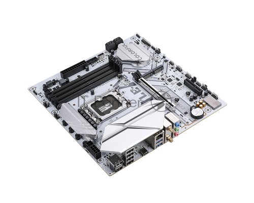 Материнская плата Colorful BATTLE-AX B760M-WHITE WIFI V20, LGA 1700, Intel B760, 4xDDR4, 4xSATA, 3xM.2, 1xPCI-E 5.0 x16, 1xPCI-E x4, 1xHDMI, 1xDisplayPort, 1x2.5Gb LAN, 4xUSB-A 2.0, 2xUSB 3.2 Gen 1, 1xUSB 3.2 Gen 2 Type-C, 3x3.5 мм, 5.1, mATX