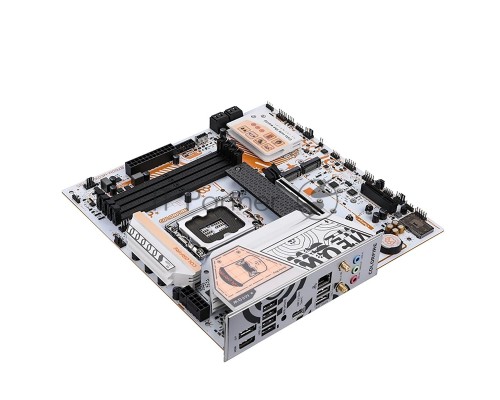 Материнская плата Colorful COLORFIRE B760M-MEOW WIFI D5 ORANGE, LGA 1700, Intel B760, 4xDDR5, 4xSATA, 3xM.2, 1xPCI-E 5.0 x16, 1xHDMI, 1xDisplayPort, 1x2.5Gb LAN, 2xUSB 3.2 Gen 1, 4xUSB 2.0, 1xUSB 3.2 Gen 2 Type-C, 3x3.5 мм, 5.1, Micro-ATX