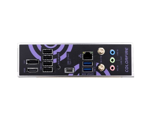 Материнская плата Colorful COLORFIRE B760M-MEOW WIFI D5 PURPLE, LGA 1700, Intel B760, 4xDDR5, 4xSATA, 3xM.2, 1xPCI-E 5.0 x16, 1xHDMI, 1xDisplayPort, 1x2.5Gb LAN, 2xUSB 3.2 Gen 1, 4xUSB 2.0, 1xUSB 3.2 Gen 2 Type-C, 3x3.5 мм, 5.1, Micro-ATX