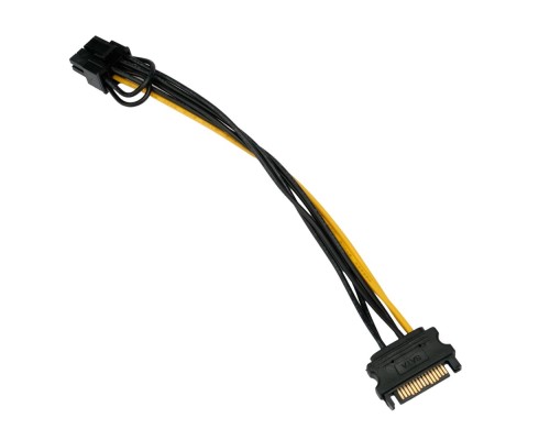 [кабели] Cablexpert Кабель питания SATA PCIe 8pin / Sata 15pin, медь, 20см, пакет (CC-PCIE-SATA-20CM)