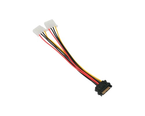[кабели] Cablexpert Кабель-разветвитель питания SATA Sata 15pin(M) / 2xMolex 4pin(F), медь, 20см, пакет (CC-SATA-2MOLEX-20CM)