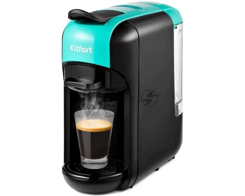 Кофемашина Kitfort КТ-7105-3 1450Вт черный/бирюзовый