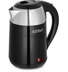 Чайник электрический Kitfort КТ-6647 2л. 1700Вт черный/серебристый корпус: нерж.сталь/пластик