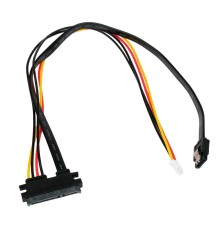 Cablexpert Кабель Combo SATA XH2.54 4pin+Sata 7pin / Sata 7+15pin, медь, 40см, пакет (CC-XH2.54-SATA-40CM)