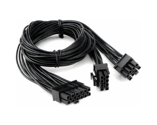[кабели] Cablexpert Кабель питания PCIe PCIe 12pin(M) / 2xPCIe 8pin(6+2)(M), медь, 75см, пакет (CC-PSU-2812)