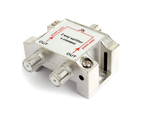 [переходник] ТВ проф. сплиттер на 2 телевизора, Cablexpert Power Pass  5-2400MHZ (AS-TV-PP-02)