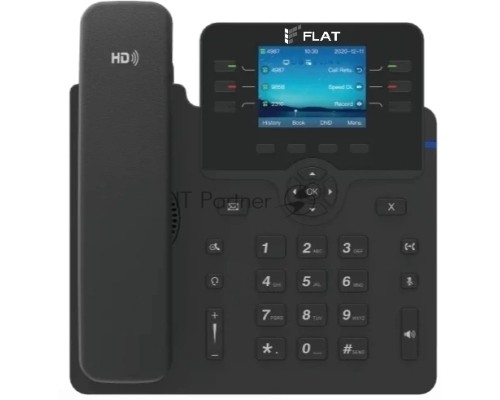 IP-телефон Flat-Phone B6: 6 SIP-аккаунтов, 2 порта 10/100/1000BASE-T (RJ-45), ЖК-дисплей, PoE