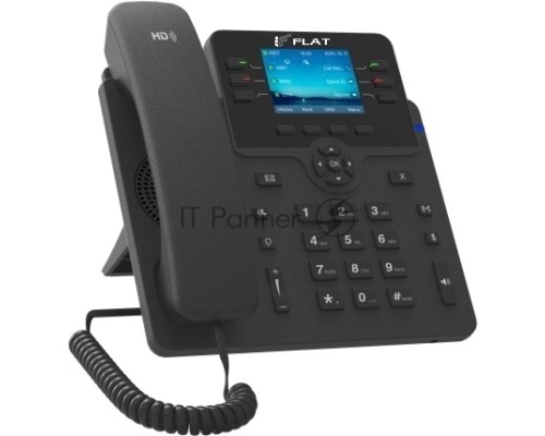 IP-телефон Flat-Phone B6: 6 SIP-аккаунтов, 2 порта 10/100/1000BASE-T (RJ-45), ЖК-дисплей, PoE