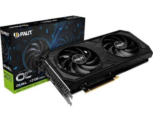 Видеокарта PALIT RTX4070 DUAL OC NVIDIA GeForce RTX 4070 12Gb 192bit GDDR6 1920/20000 HDMIx1 DPx3 HDCP Ret