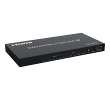 ORIENT HSP0208H-2.0, HDMI переключатель/разветвитель 2->8, UHD 4K/60Гц (3840x2160), HDR, HDMI 2.0, HDCP 2.2, пульт ДУ, внешний БП 5В/2A, метал.корпус (33321)