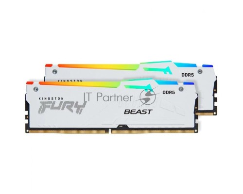 Оперативная память Kingston 32GB DDR5 6000MHz DIMM FURY Beast White RGB (2х16gb),CL40