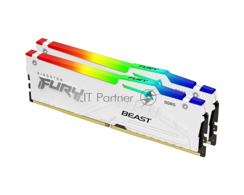 Оперативная память Kingston 32GB DDR5 6000MHz DIMM FURY Beast White RGB (2х16gb),CL40