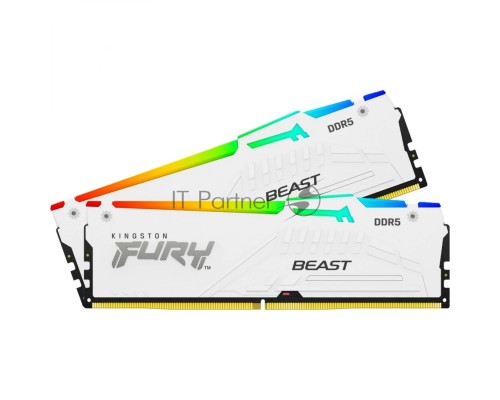 Оперативная память Kingston 32GB DDR5 6000MHz DIMM FURY Beast White RGB (2х16gb),CL40