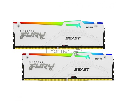 Оперативная память Kingston 32GB DDR5 6000MHz DIMM FURY Beast White RGB (2х16gb),CL40