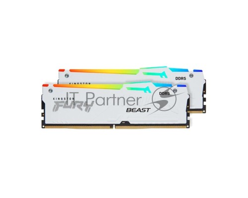 Оперативная память Kingston 32GB DDR5 6000MHz DIMM FURY Beast White RGB (2х16gb),CL40