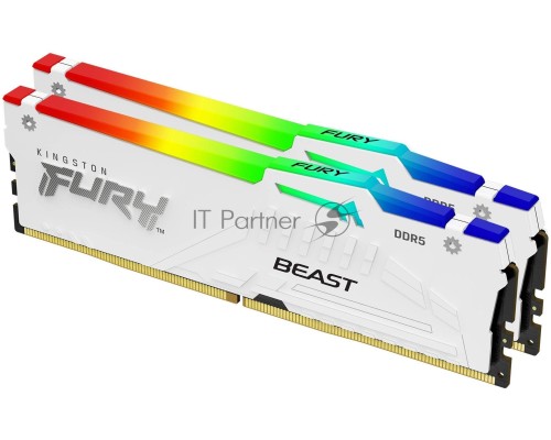 Оперативная память Kingston 32GB DDR5 6000MHz DIMM FURY Beast White RGB (2х16gb),CL40