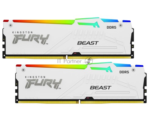 Оперативная память Kingston 32GB DDR5 6000MHz DIMM FURY Beast White RGB (2х16gb),CL40