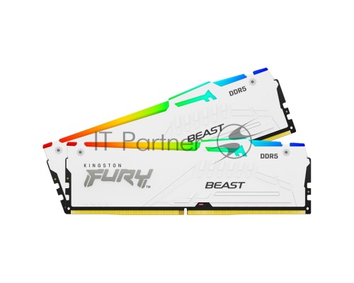 Оперативная память Kingston 32GB DDR5 6000MHz DIMM FURY Beast White RGB (2х16gb),CL40