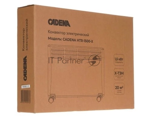 Конвектор Cadena HTR-1500-X белый, 1500 Вт, 20 м2, термостат