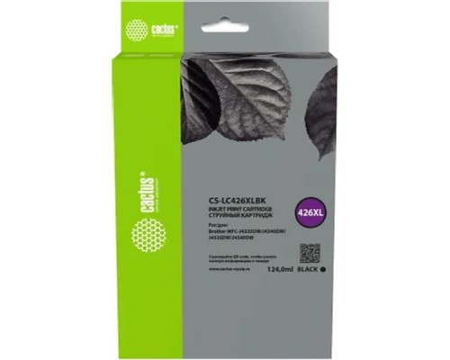 [расходные материалы] Картридж струйный Cactus CS-LC426XLBK черный (124мл) для Brother MFC-J4335DW/J4340DW/J4535DW/J4540DW