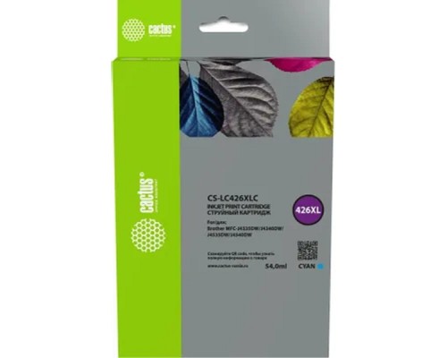 [расходные материалы] Картридж струйный Cactus CS-LC426XLC голубой (54мл) для Brother MFC-J4335DW/J4340DW/J4535DW/J4540DW