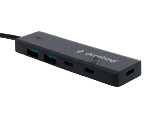 Разветвитель USB3.1 Gembird UHB-C415, 2хUSB, 2хType-C, с доп.питанием (порт Type-C), кабель USB 19см