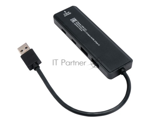Разветвитель USB3.1 Gembird UHB-C415, 2хUSB, 2хType-C, с доп.питанием (порт Type-C), кабель USB 19см