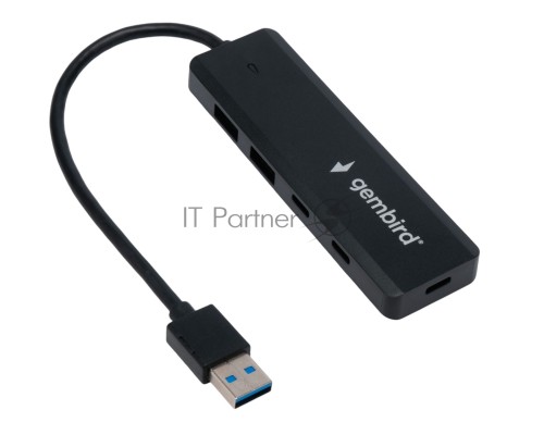 Разветвитель USB3.1 Gembird UHB-C415, 2хUSB, 2хType-C, с доп.питанием (порт Type-C), кабель USB 19см
