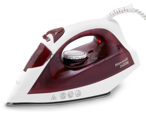 Утюг Maxwell MW-3006, 2400Вт, белый/бордовый